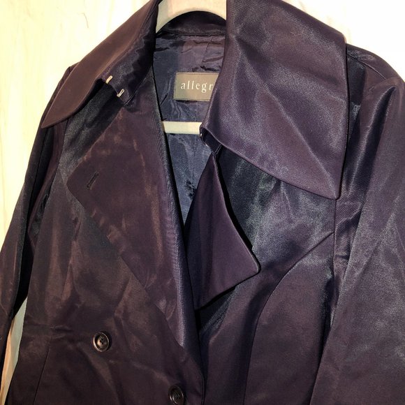 allegri Italy deep navy blue double breasted satin pea coat jacket L Ita… - Picture 3 of 5